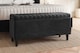 image 1 of 137cm Lined Upholstered Ottoman Storage box - Black Plush Velvet Blanket Storage Box with Wooden Legs