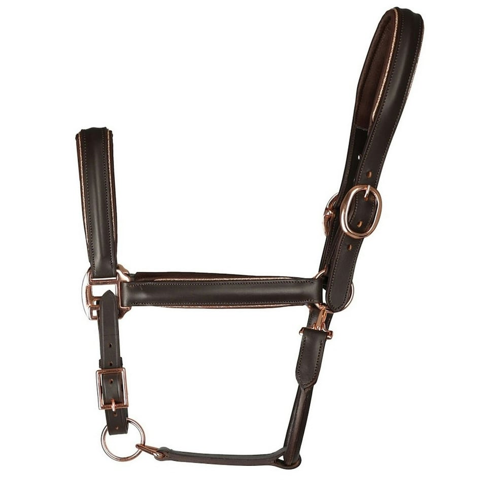 Hy Chromatic Leather Horse Headcollar - Brown - Full