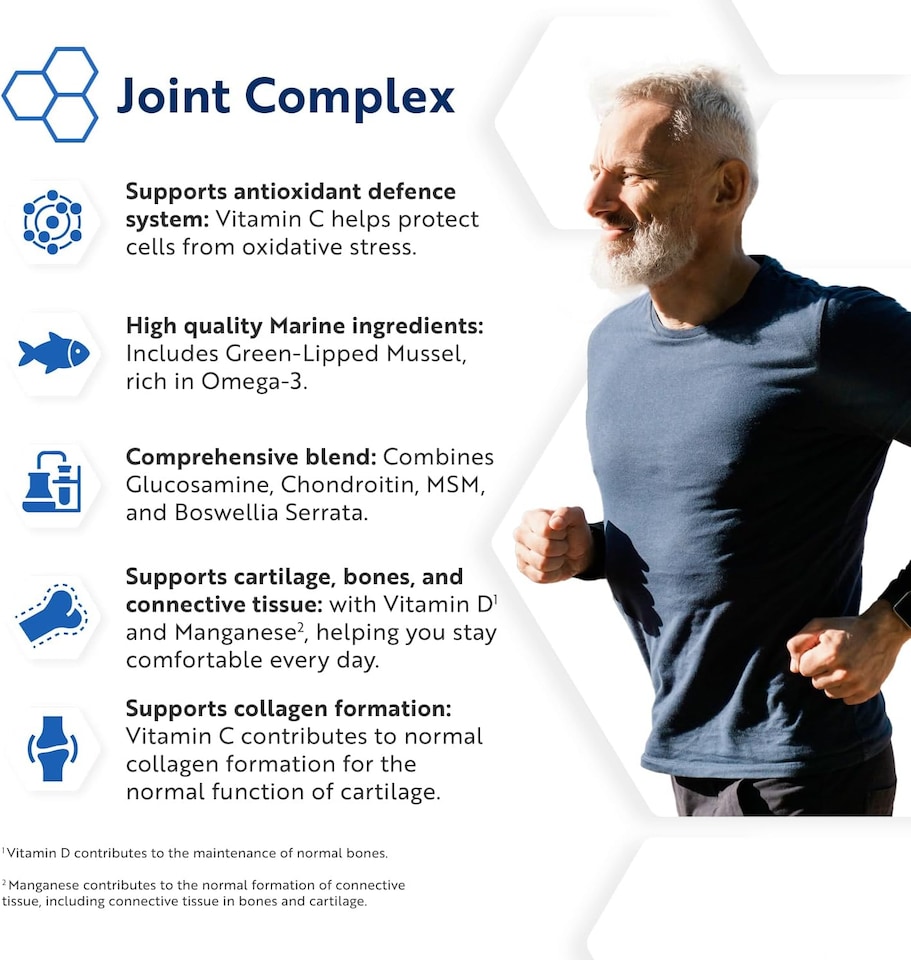 image 1 of Nutravita Joint Complex with Glucosamine and Chondroitin High Strength + Vitamin D + Vitamin C + MSM & Manganese - 180 Glucosamine Tablets