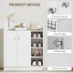 image 6 of HOMCOM Shoe Storage Cabinet Two Doors w  Adjustable 4 Shelves Cupboard Footwear Rack Stand Organiser Hallway White