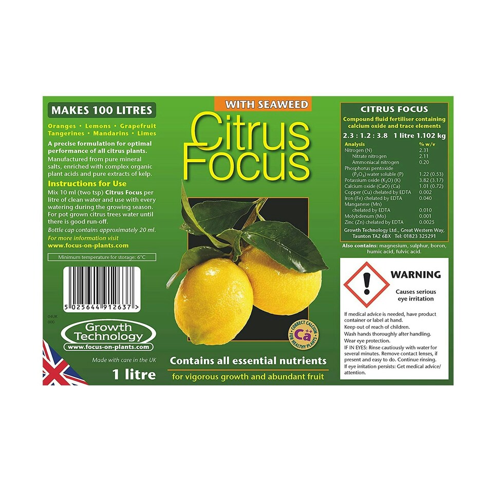 image 1 of Growth Technology Citrus Focus Plant Feed 1L