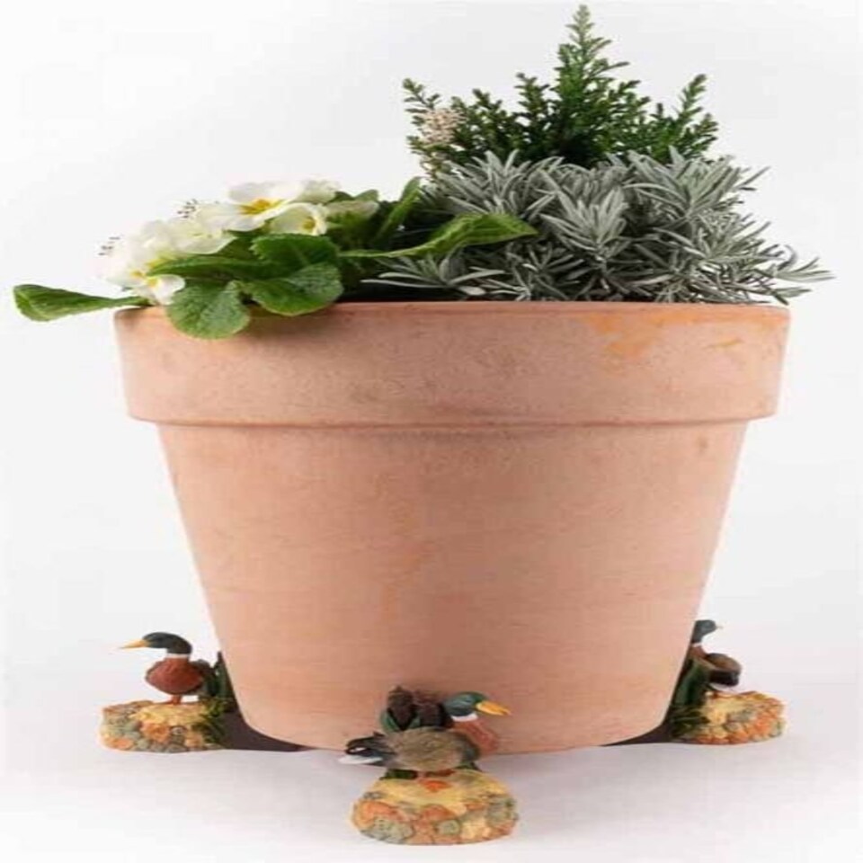 image 1 of Coloured Mallard Duck Plant Pot Feet - Set of 3 Multi