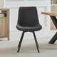 image 3 of Set of 2 Caino Swivel Seat Fabric Dining Chairs - Dark Grey