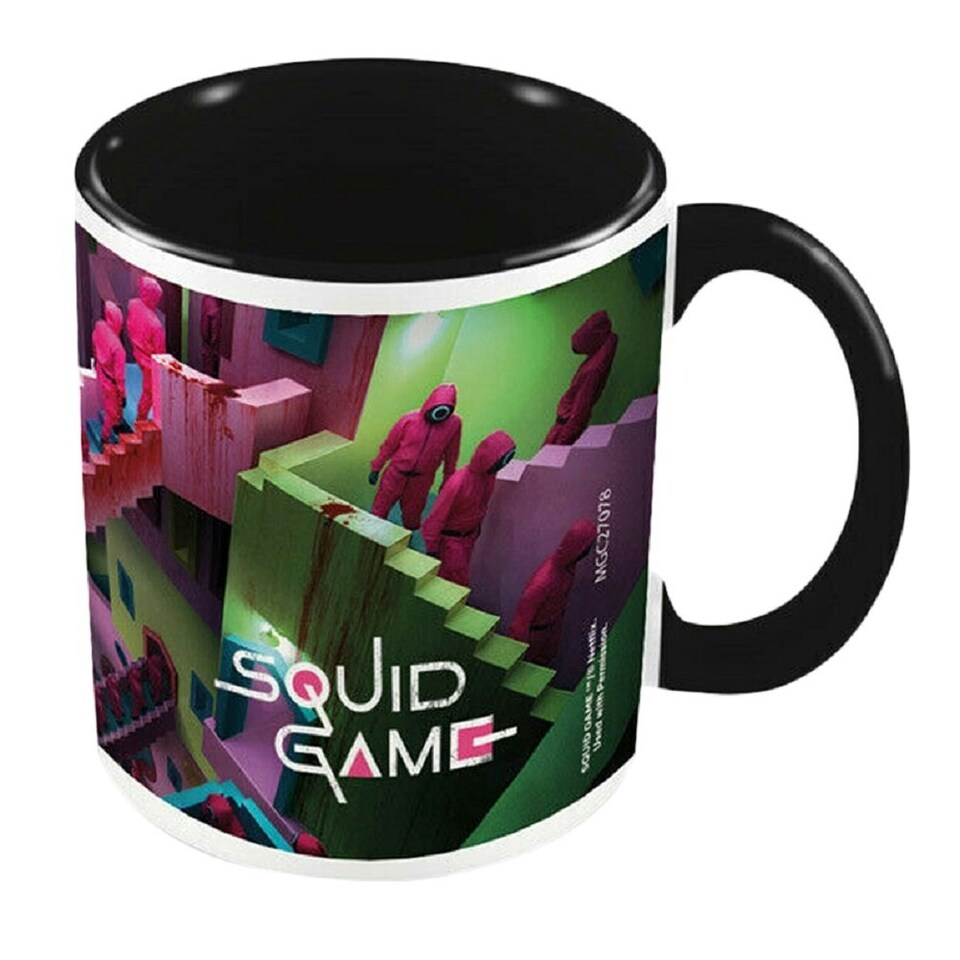 Squid Game Stairs Workers Mug - Pink/White/Black - One Size