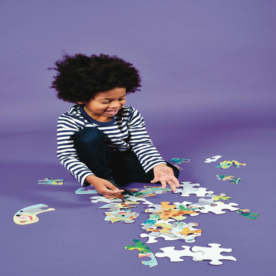 image 1 of Floss & Rock Jigsaw Puzzle 40 Piece - Jungle