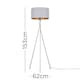 image 6 of ValueLights Camden Brushed Chrome Tripod Floor Lamp Grey Gold Shade and Bulb