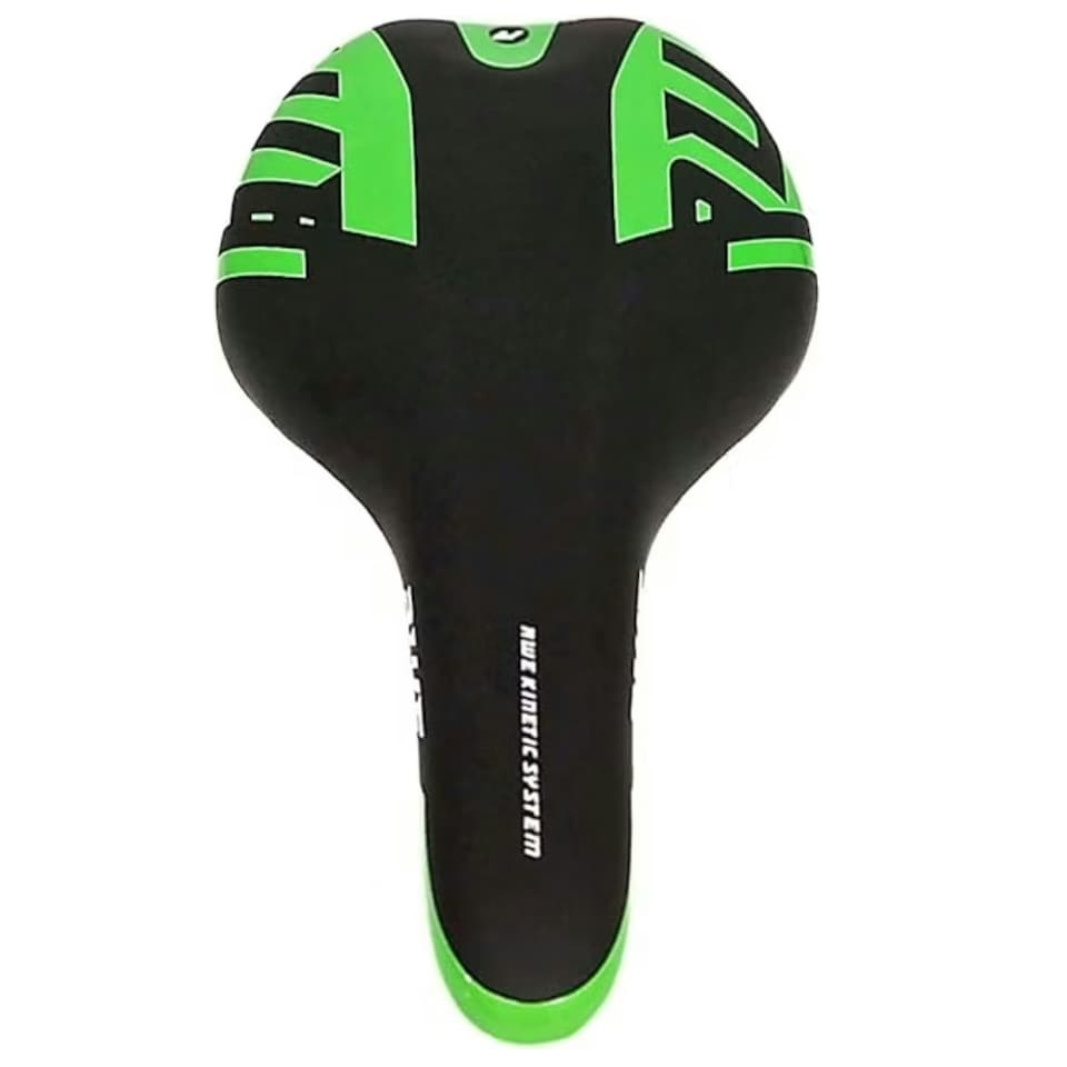 image 1 of AWE Adult Unisex MTB/Race Bike Green/Black Gel Saddle With Steel Rails
