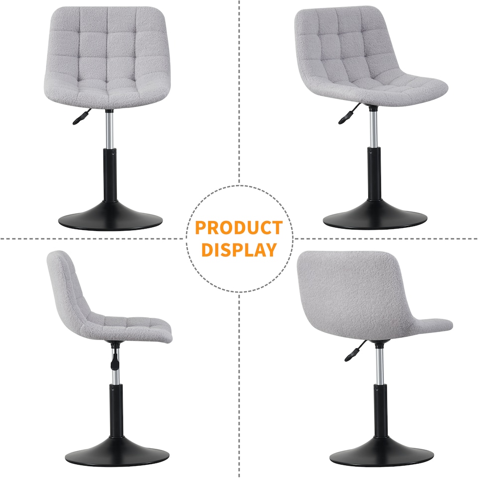 image 1 of MCC Direct Bouclé Fabric Swivel Dressing Table Chair Vanity Accent Stool Drake
