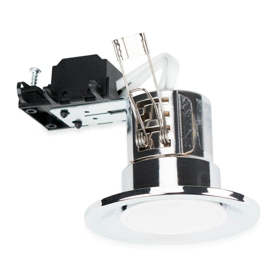 image 1 of ValueLights 10 Pack Fire Rated Chrome Downlights | Silver