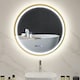 image 1 of HOMCOM Illuminated Bathroom LED Mirror 80cm Round Wall Mounted Mirror Gold