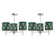 image 1 of Set of 2 Brea - Chrome 3 Light Fittings with Dark Green Fern Shades Chrome | Green
