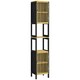 image 1 of HOMCOM Tall Bathroom Cabinet Bamboo Cupboard with Adjustable Shelves, Black