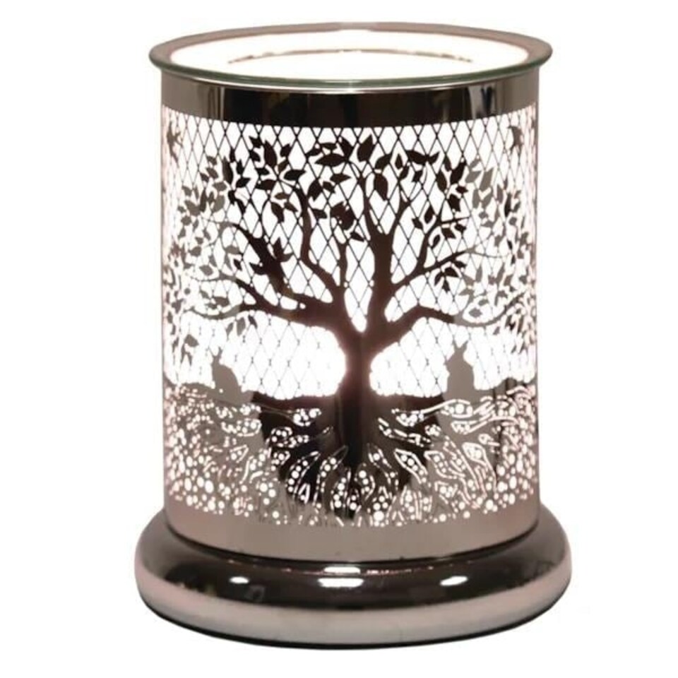 image 1 of Aroma Electric Touch Wax Melter 17cm Silver - Tree Of Life | Black | 1