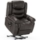 image 1 of Seattle Electric Single Motor Rise Recliner Bonded Leather Chair (Brown)