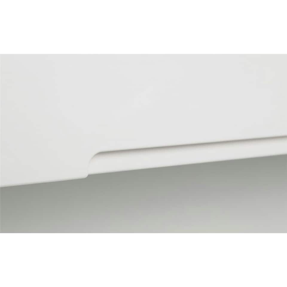 image 1 of Chic White High Gloss Dressing Table (2 Drawers) with Dressing Stool