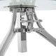 image 4 of Crank Mechanism Adjustable Table- Nickel Finish Round Table With Tripod Legs-Round Table-Decorative Table | Silver