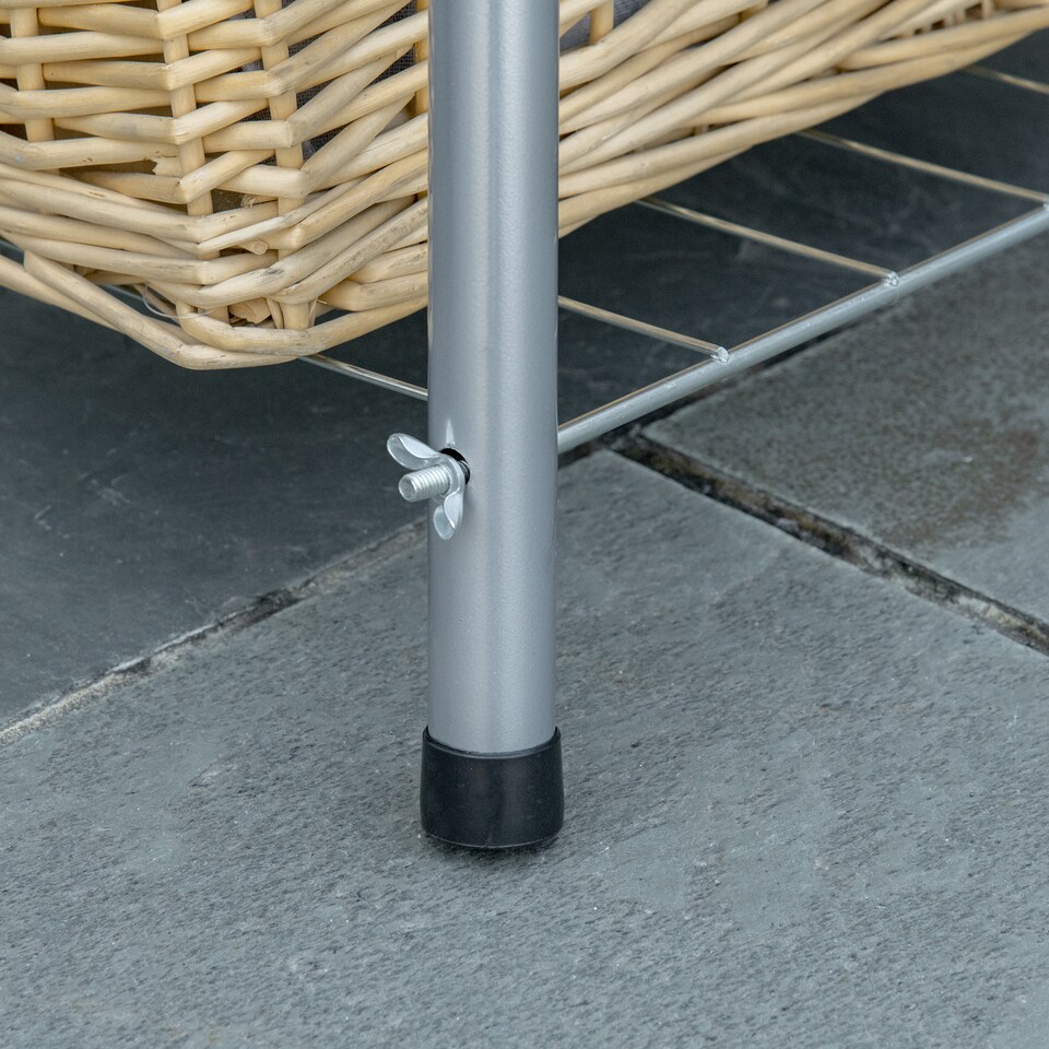 image 1 of Outsunny BBQ Charcoal Smoker Grill Trolley with 2 Wheels and Grilling Utensils