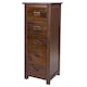 image 3 of Boston 5 Drawer Narrow Chest - Rich Dark Brown Lacquer Solid Wood Bedroom Storage with Brass Handles | Brown | Brown | 1