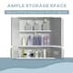 image 3 of kleankin Bathroom Mirror Cabinet Wall Mount Storage Unit Double Doors, Grey