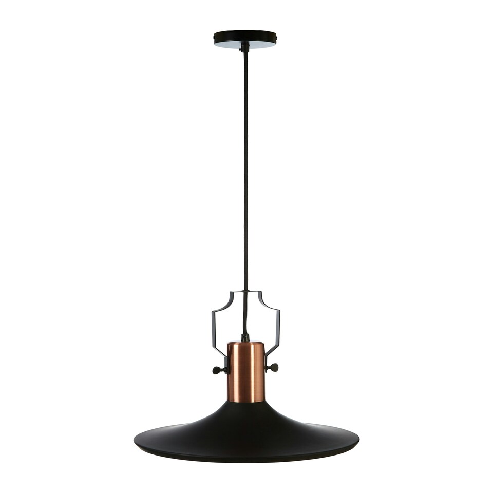 image 1 of Interiors by Premier Large Pendant Light in Black and Copper