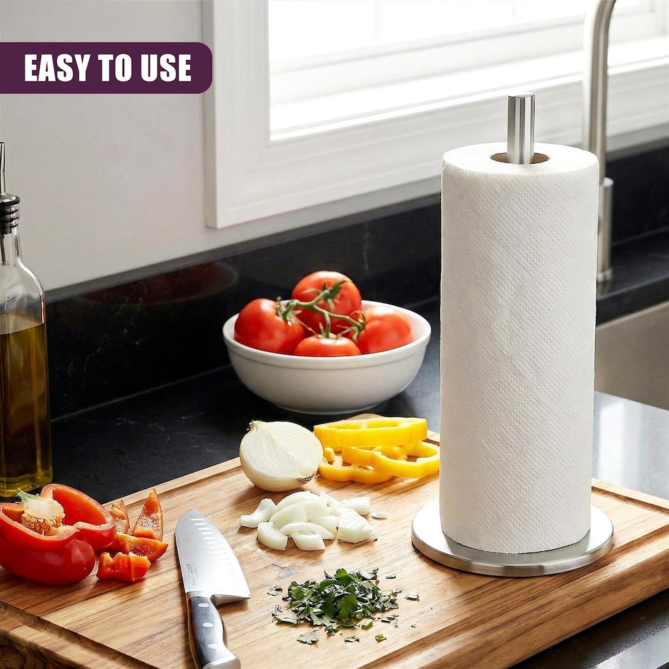 GEEZY Stainless Steel Kitchen Tissue Roll Holder - Tesco Groceries