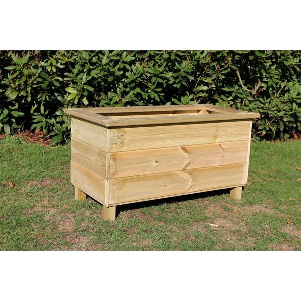 image 1 of Multi Pack of 3 - Trough Planters, Wooden Garden Pot/Tub for Plants - L40 x W80 x H40 cm - Fully Assembled | Brown