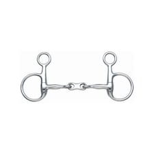Shires French Link Horse Hanging Cheek Snaffle Bit - Silver - 4.5in