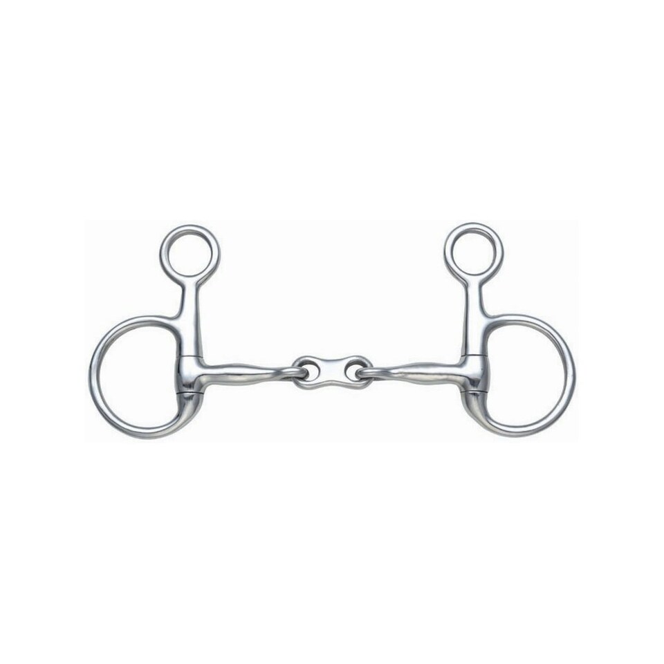 Shires French Link Horse Hanging Cheek Snaffle Bit - Silver - 4.5in