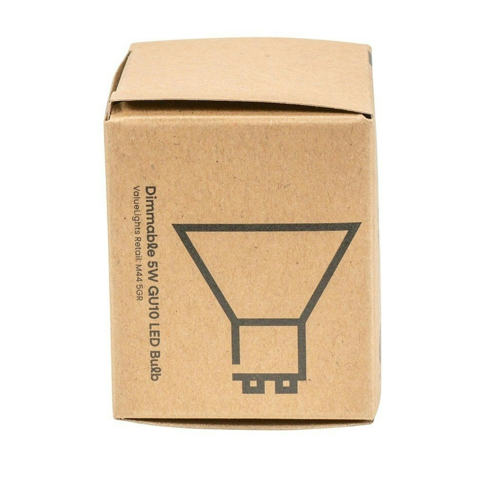 image 1 of ValueLights 20 Pack GU10 White Plastic Spotlight LED 5W Warm White 3000K 450lm Light Bulb