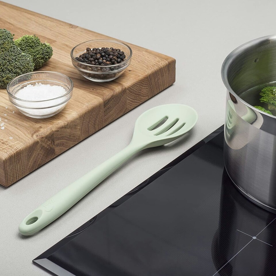 image 1 of Zeal Silicone Slotted Spoon 28cm, Sage Green
