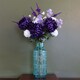 image 1 of 80cm Purple Chrysanthemum Arrangement Glass Vase