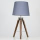 image 2 of ValueLights Clipper Brown Table Lamp With Grey Shade Grey