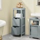 image 4 of SoBuy FRG127-SG,Narrow Bathroom Cabinet with 2 Drawers and 1 Shelf | Grey | Grey | 1