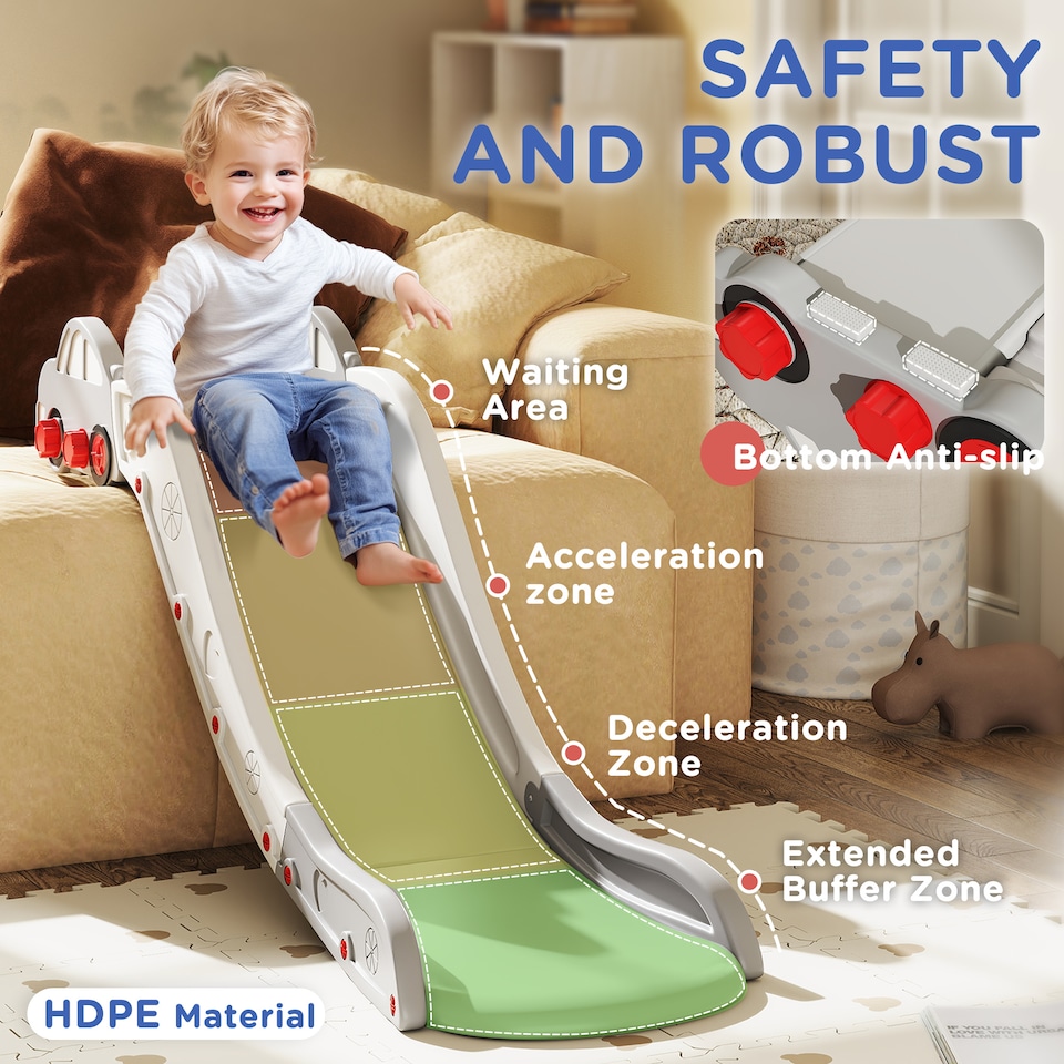image 1 of AIYAPLAY Indoor Toddler Kids Slide for Bed, Sofa, Easy to Assemble, Grey