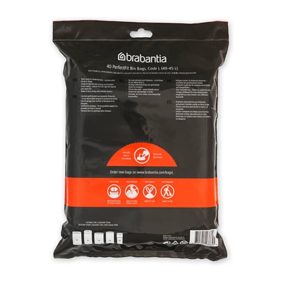image 1 of Brabantia PerfectFit Bags L 40-45 litre Dispenser Pack of 40 bags
