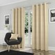 image 4 of Goodwood Cream Curtains 46 x 54 inch (117 x 137 cm) Room Darkening Eyelet Thermal Noise Reducing Curtains for Bedroom and Living Room