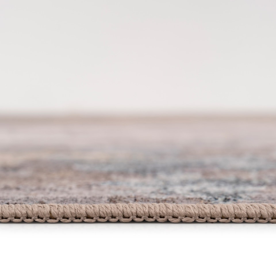 image 1 of Abstract Design Cotton Chenille Rug Grey Beige Machine Washable 240cm x 330cm
