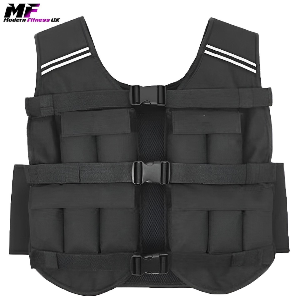 image 1 of Modern Fitness 10kg Weighted Vest Black Adjustable Training Vest for Running & HIIT Soft-Contour Bodyweight Resistance