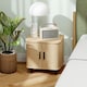 image 2 of HOMCOM Nightstand with Sliding Doors and Metal Legs for Bedroom Oak Tone