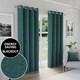 image 1 of Enhanced Living Austin 100% Blackout, Thermal Teal Curtains with Eyelet Header (PAIR) - 66x72 inch (168x183cm)