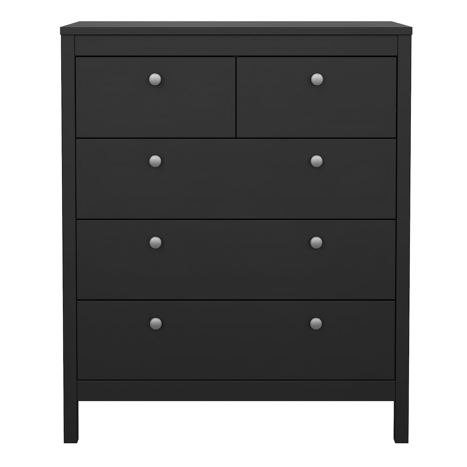 image 1 of Madrid Chest 3+2 Drawers in Matt Black