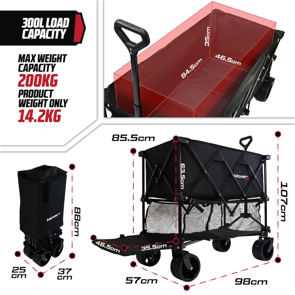 image 1 of MoverX 300L/200kg Double Decker Trolley / Festival Wagon