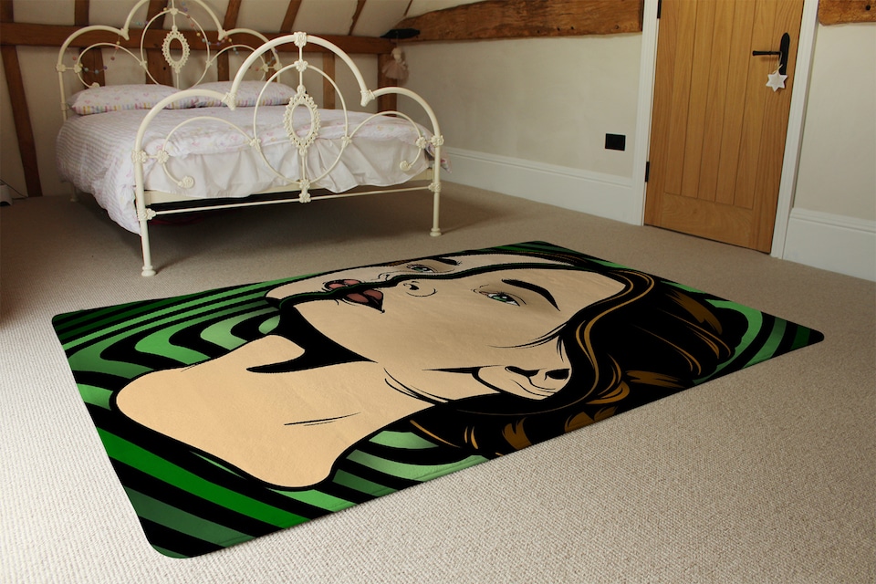 image 1 of Portrait Of Woman Designer Rug | Multi