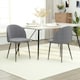 image 2 of HOMCOM Modern Set of 2 Upholstered Fabric Bucket Seat Dining Chairs, Grey