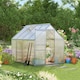 image 2 of Outsunny Polycarbonate Walk-in Garden Greenhouse w/ Sliding Door Silver Tone | Silver | 1