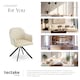 image 7 of Lounge Armchair Living Room Accent Chair 360 Swivel Slim Steel Legs Velvet Fabric | Cream | cream/black | 6