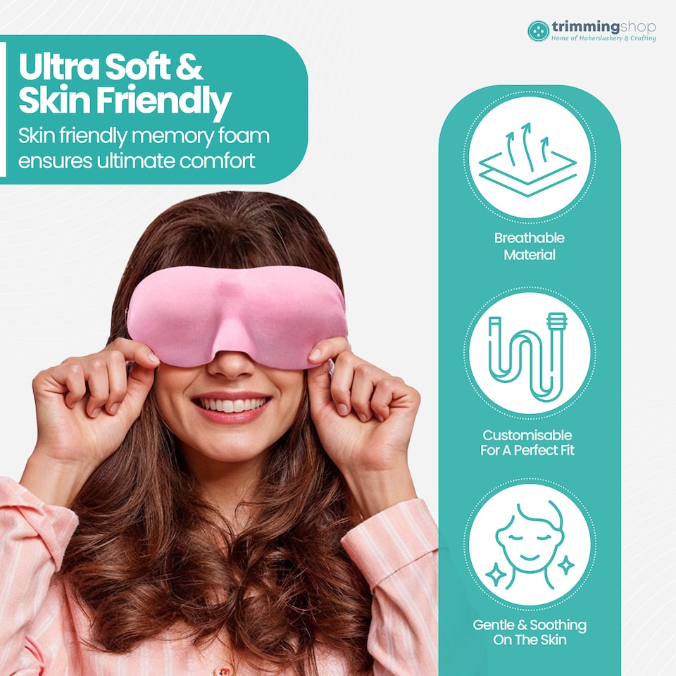 image 1 of 3D Sleep Eye Mask with Adjustable Strap Luxury Blindfold Sleep Mask