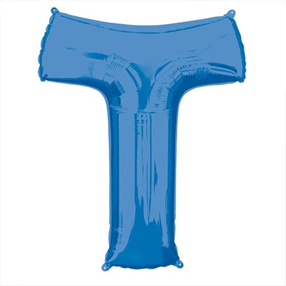 Blue Letter T Air Fill Foil Balloon 40cm / 16 in