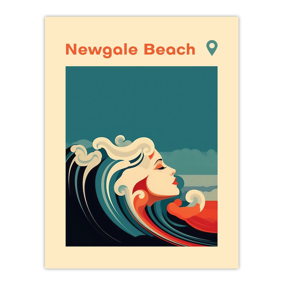 image 1 of Newgale Beach Haverfordwest Wales Uk Modern Black Framed Wall Art Print A4