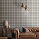 image 2 of Muriva Catherine Lansfield Kelso Checked Wallpaper - Mushroom - 10m x 53cm Brown